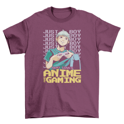 Anime boy playing video games t-shirt