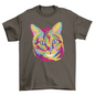 Colorful cat animal face t-shirt