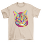 Colorful cat animal face t-shirt