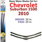 Beam Wiper Blades for 2010 Chevrolet Suburban 1500 (Set of 2)