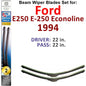 Beam Wiper Blades for 1994 Ford E250 E-250 Econoline (Set of 2)
