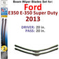 Beam Wiper Blades for 2013 Ford E350 E-350 Super Duty (Set of 2)