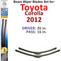 Beam Wiper Blades for 2012 Toyota Corolla (Set of 2)