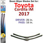 Beam Wiper Blades for 2017 Toyota Corolla iM (Set of 2)