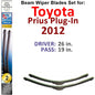 Beam Wiper Blades for 2012 Toyota Prius Plug-In (Set of 2)