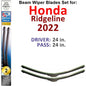 Beam Wiper Blades for 2022 Honda Ridgeline (Set of 2)