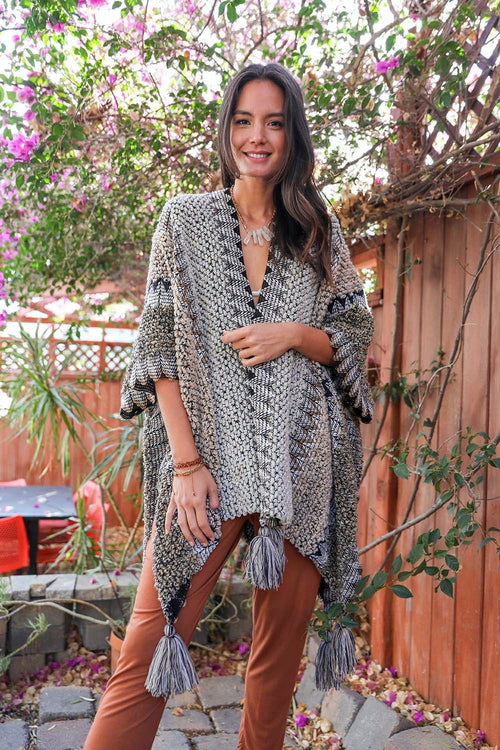 Cuddle Season Crochet Patterned Ruana