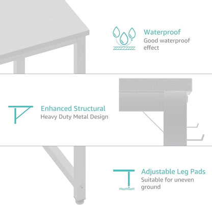 55" White Computer Desk with Fabric Drawer