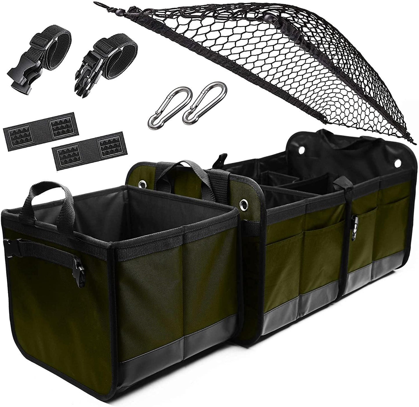 3 Compartment Separable Collapsible Car Trunk Storage Organizer for