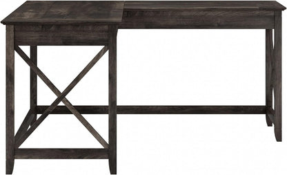 Bush Furniture Key West L Shaped Desk, 60-Inch Modern Farmhouse