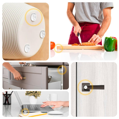Self Adhesive Cabinet Door Bumpers   25 pcs Sticky Silicone Clear