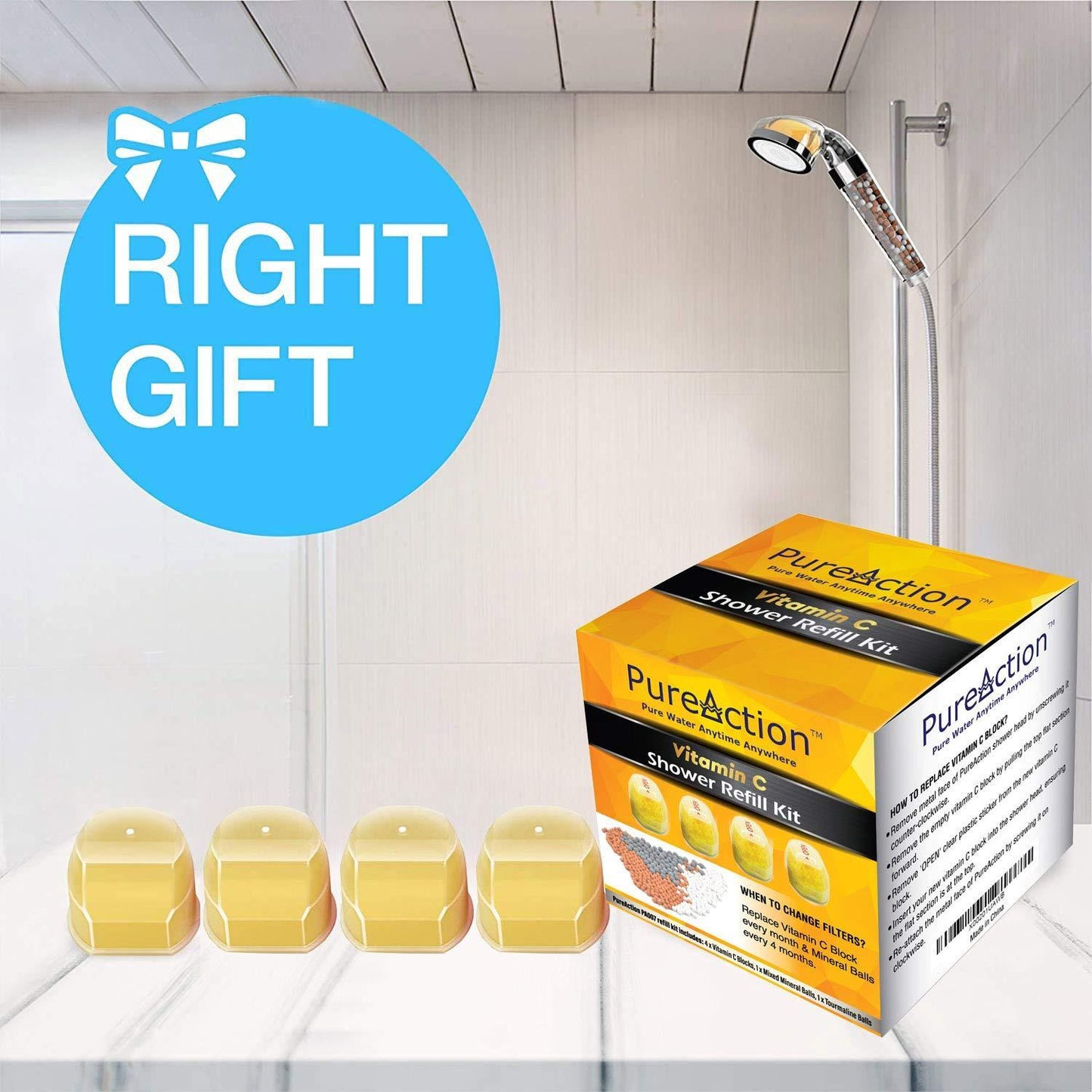 PureAction Replacement Filters Set for use with Vitamin C Filter