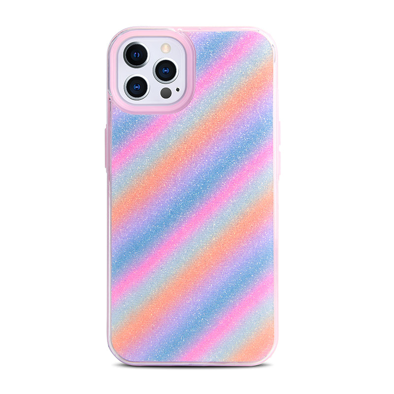 KIKO Shiny Rainbow Design Armor Hybrid Case for iPhone 13 Pro Max