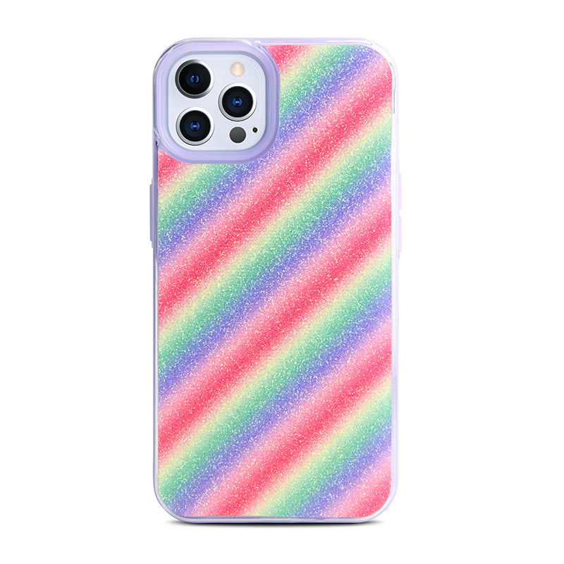 KIKO Shiny Rainbow Design Armor Hybrid Case for iPhone 13 Pro Max