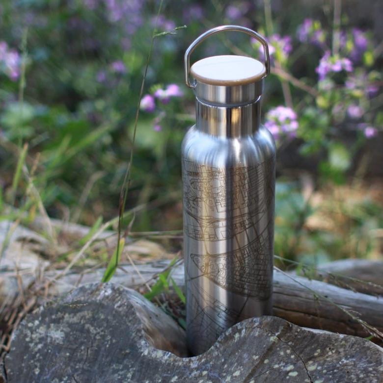 Athens - Georgia Map Bottle with Bamboo Top