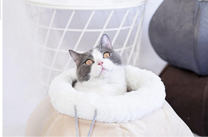 Cat Bed for Indoor Cats Large Kitten House Box Cat Cave with Removable