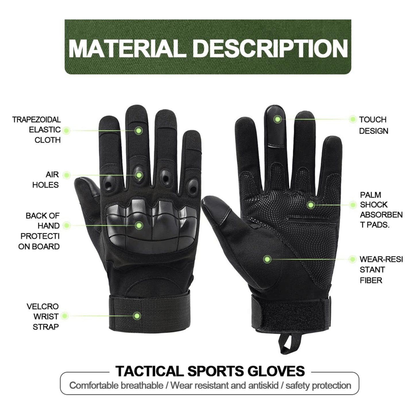 Tactical Military Airsoft Gloves for Outdoor Sports, Paintball, and Mo