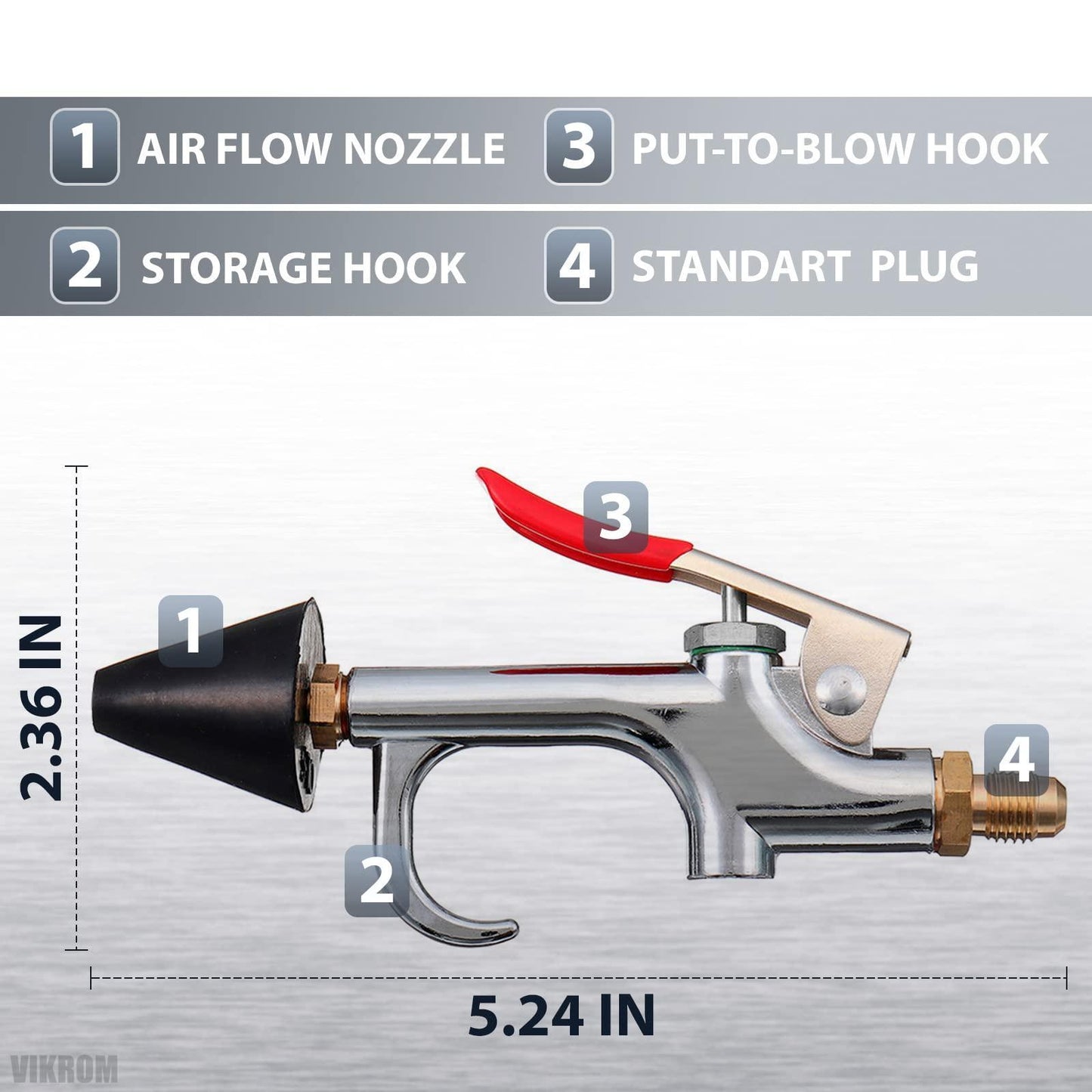 High Flow Air Nozzle for Air Compressor Blower Nozzle Cleaning Kit
