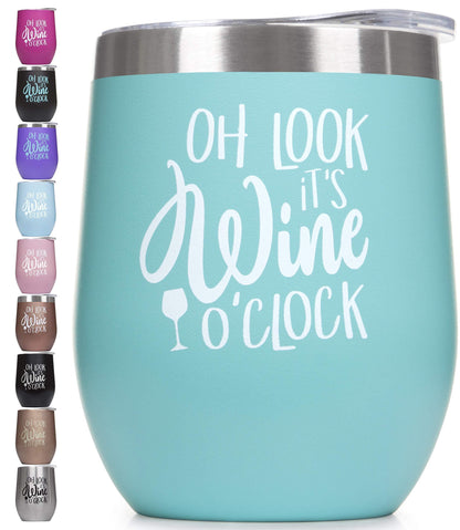 Premium Stainless Steel Wine Tumbler with Lid 12 oz Double Wall Vacuum
