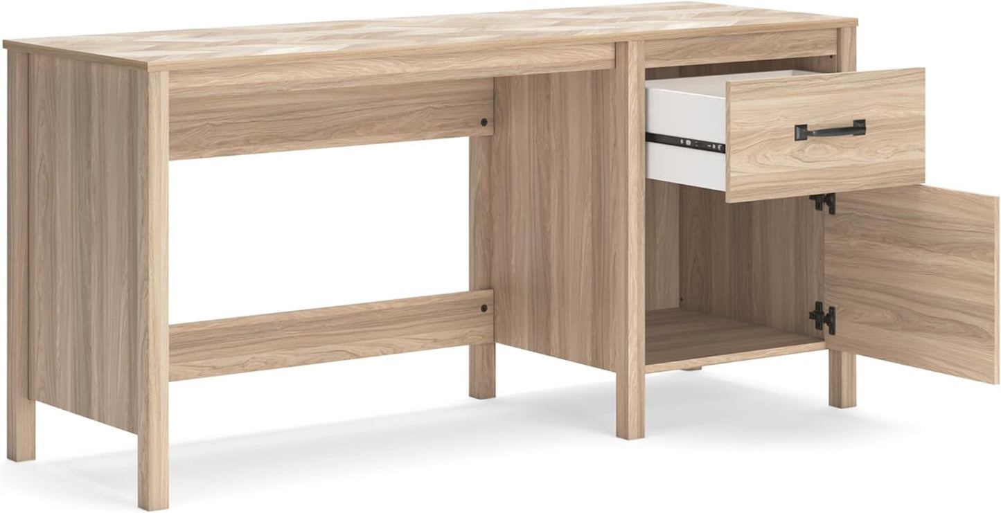 Battelle Home Office Desk, 60" W X 20" D X 29" H, Light Brown