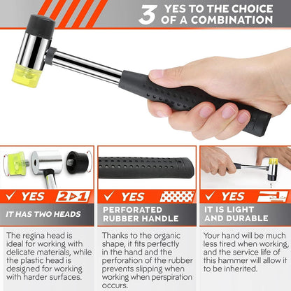 Double Faced Small Rubber Mallet Hammer Tool   25mm Non Marring Hammer