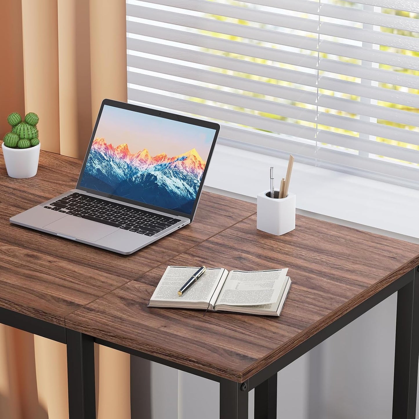 Computer Desk 40 Inch with 2 Shelves, Sturdy Home Office Desk with