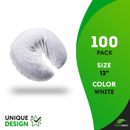 PUREVACY Disposable Face Cradle Covers 13‚Äù White Polypropylene