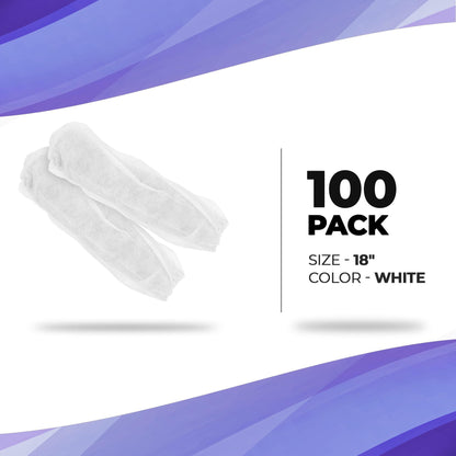 AMZ Medical Supply Disposable Sleeve Covers 18 Inch. Pack of 100 White