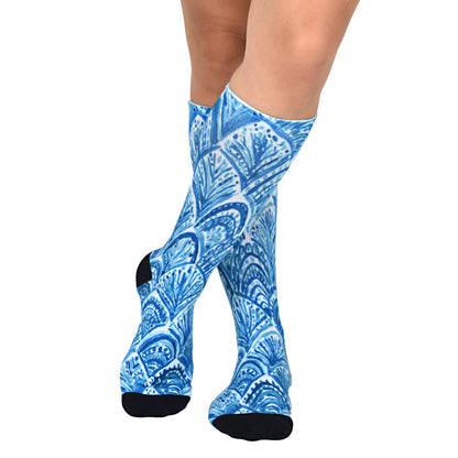 Sierra Socks Blue Dream Pattern CoolMax Socks, Nature Collection for