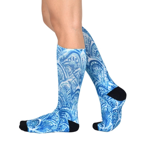 Sierra Socks Blue Dream Pattern CoolMax Socks, Nature Collection for