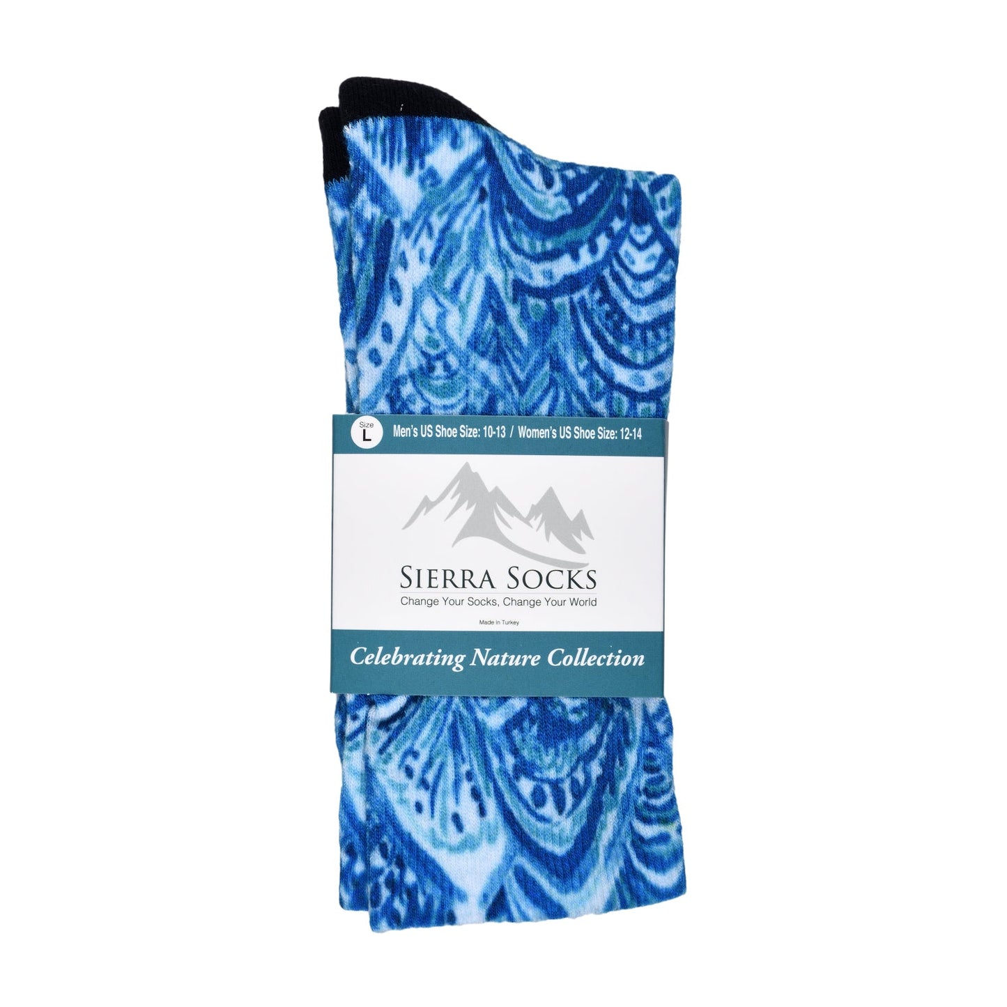 Sierra Socks Blue Dream Pattern CoolMax Socks, Nature Collection for