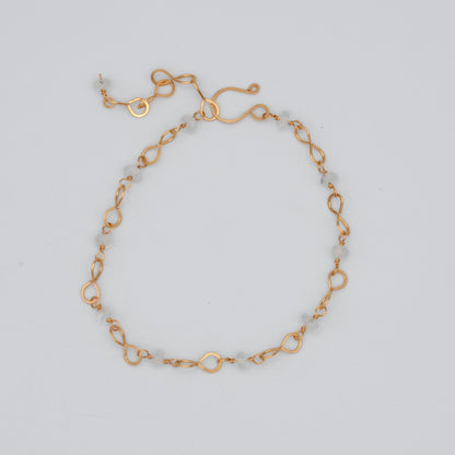 Rainbow Moonstone Infinity Chain Bracelet