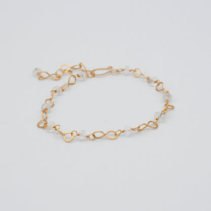 Rainbow Moonstone Infinity Chain Bracelet
