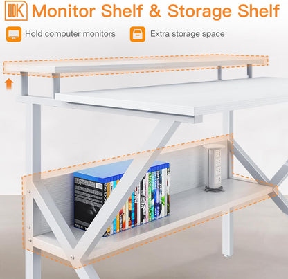 Small Computer Desk, 27.5 Inch Desk for Small Spaces with Storage,