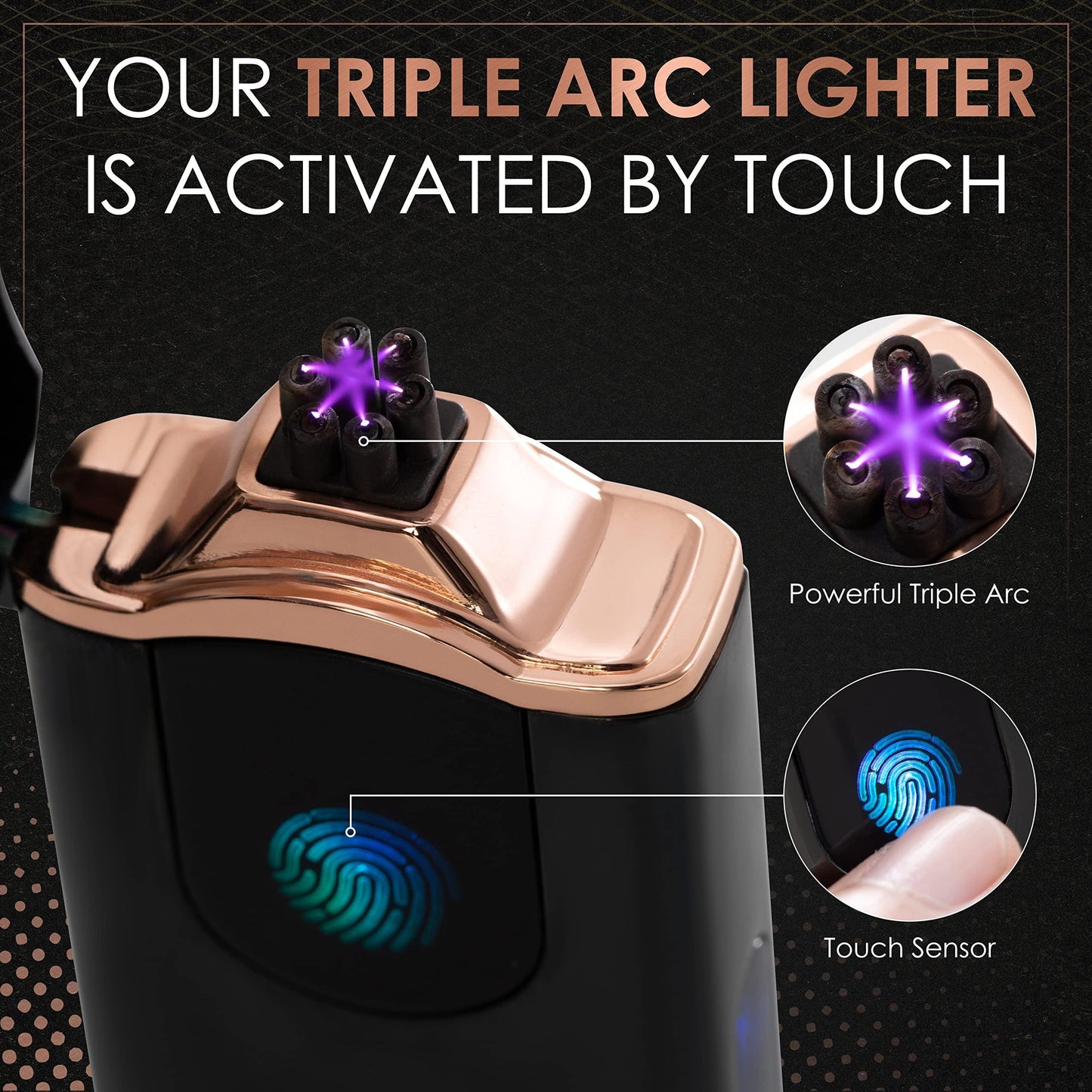 Triple Arc Plasma Lighter  Arc Lighter  2023 Electric Lighter W LED