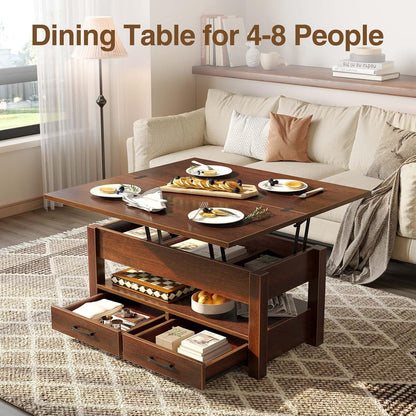 Coffee Table Lift Top, Multi-Function Convertible Coffee Table with