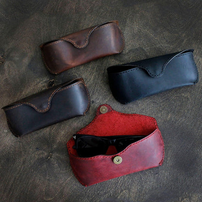 MyMesken Genuine Leather Eyeglasses & Sunglasses Case with Magnetic