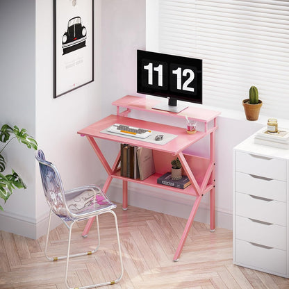 Small Desk, 27.5 Inch Small Computer Desk for Small Spaces, Compact