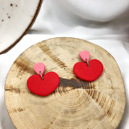 Hearts Shape Earrings, Unique and Colorful