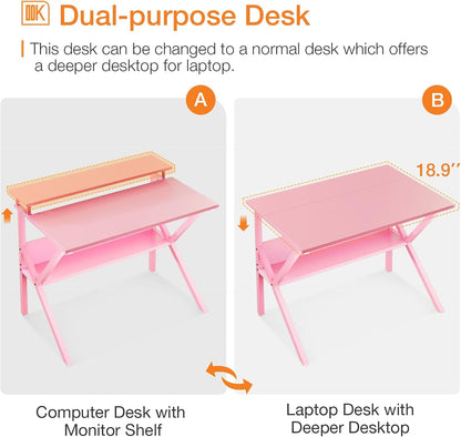 Small Desk, 27.5 Inch Small Computer Desk for Small Spaces, Compact