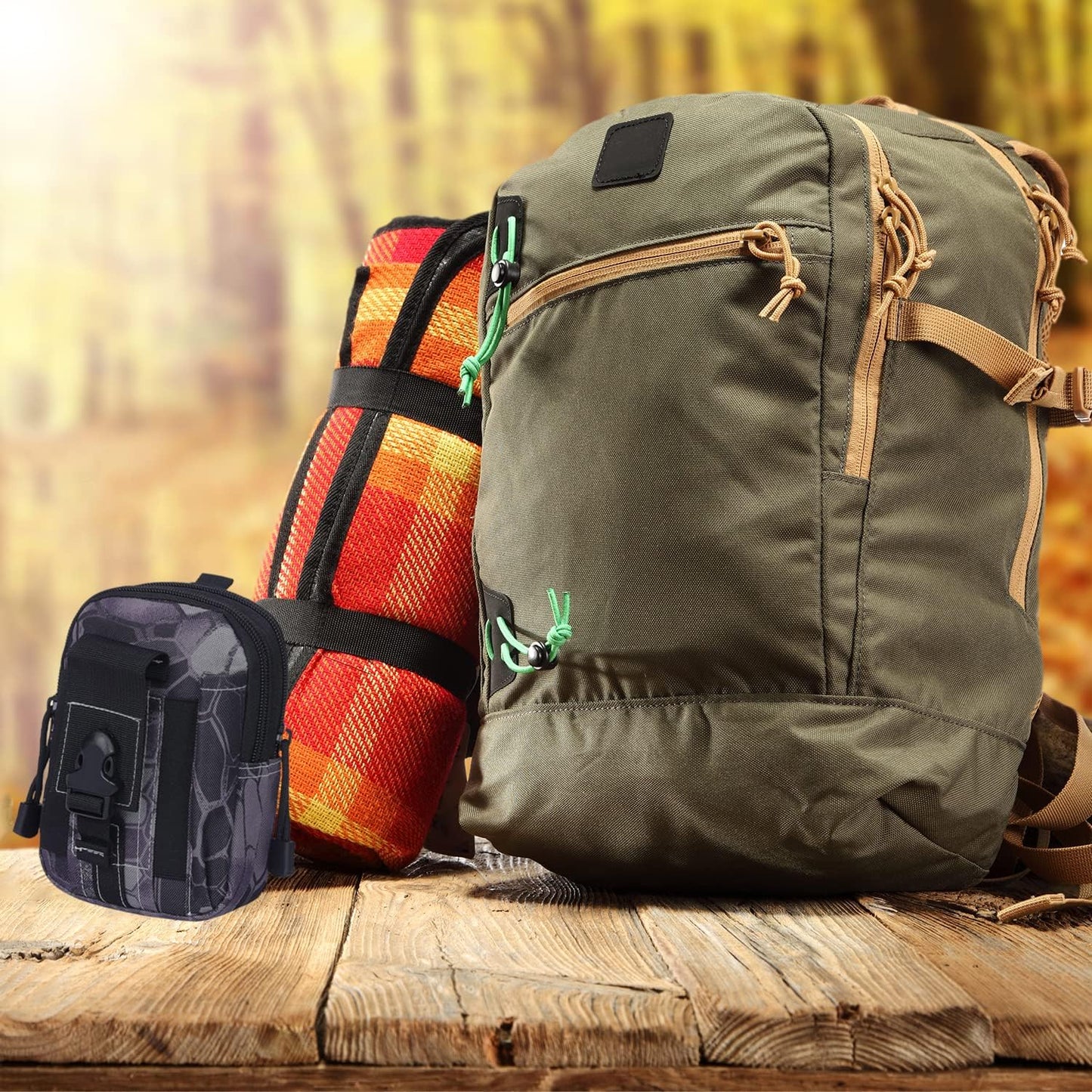 Tactical MOLLE Military Pouch Waist Bag for Hiking, Running and Outdoo