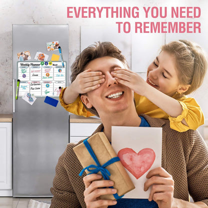 Monthly Magnetic Calendar for Fridge 12x17 In with 3 Markers & Eraser