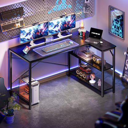 L Shaped Desk, 47 Inches Computer Desk with Reversible Storage