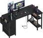 L Shaped Gaming Desk with Drawers & Storage Shelves, 55 Inch Corner