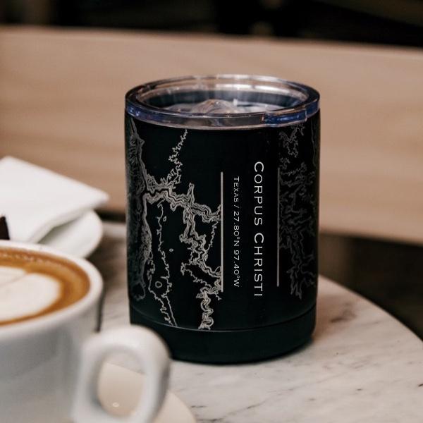 Corpus Christi - Texas Map Insulated Cup in Matte Black