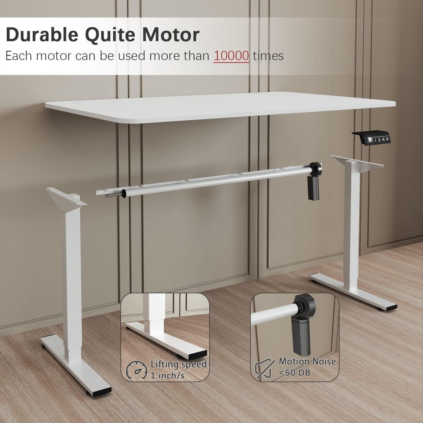 Electric Height Adjustable Standing Desk Large 55 X 24 Inches Sit