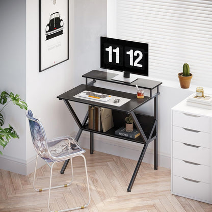 Small Computer Desk, 27.5 Inch, Compact Tiny Study Desk with Storage
