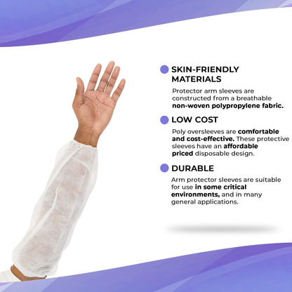 AMZ Medical Supply Disposable Sleeve Covers 18 Inch. Pack of 100 White
