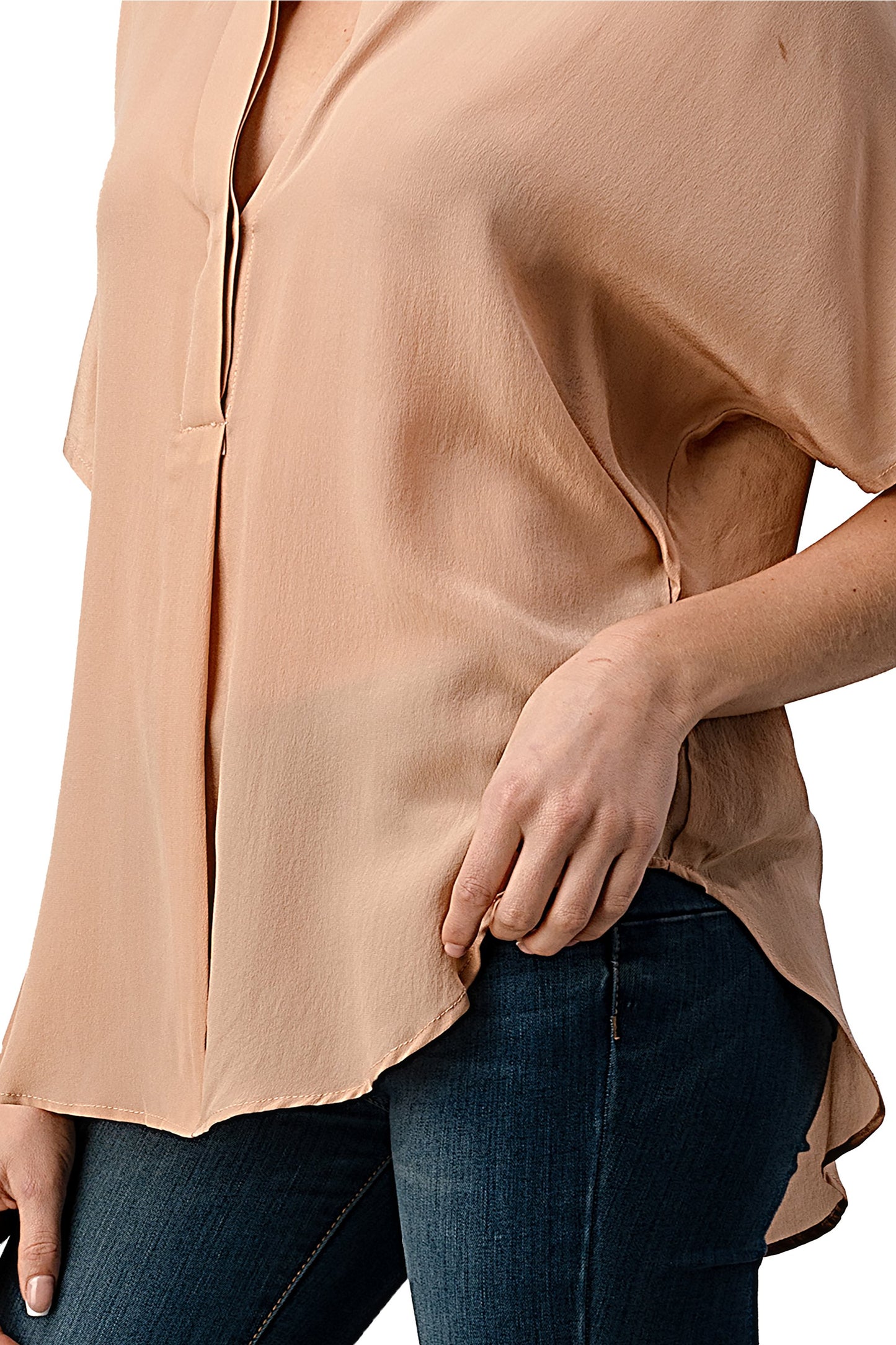 Effortless Dark Grey Oversized Button-Up Blouse for Women