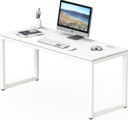 Home Office 55-Inch Large Computer Desk, 24" Deep, White